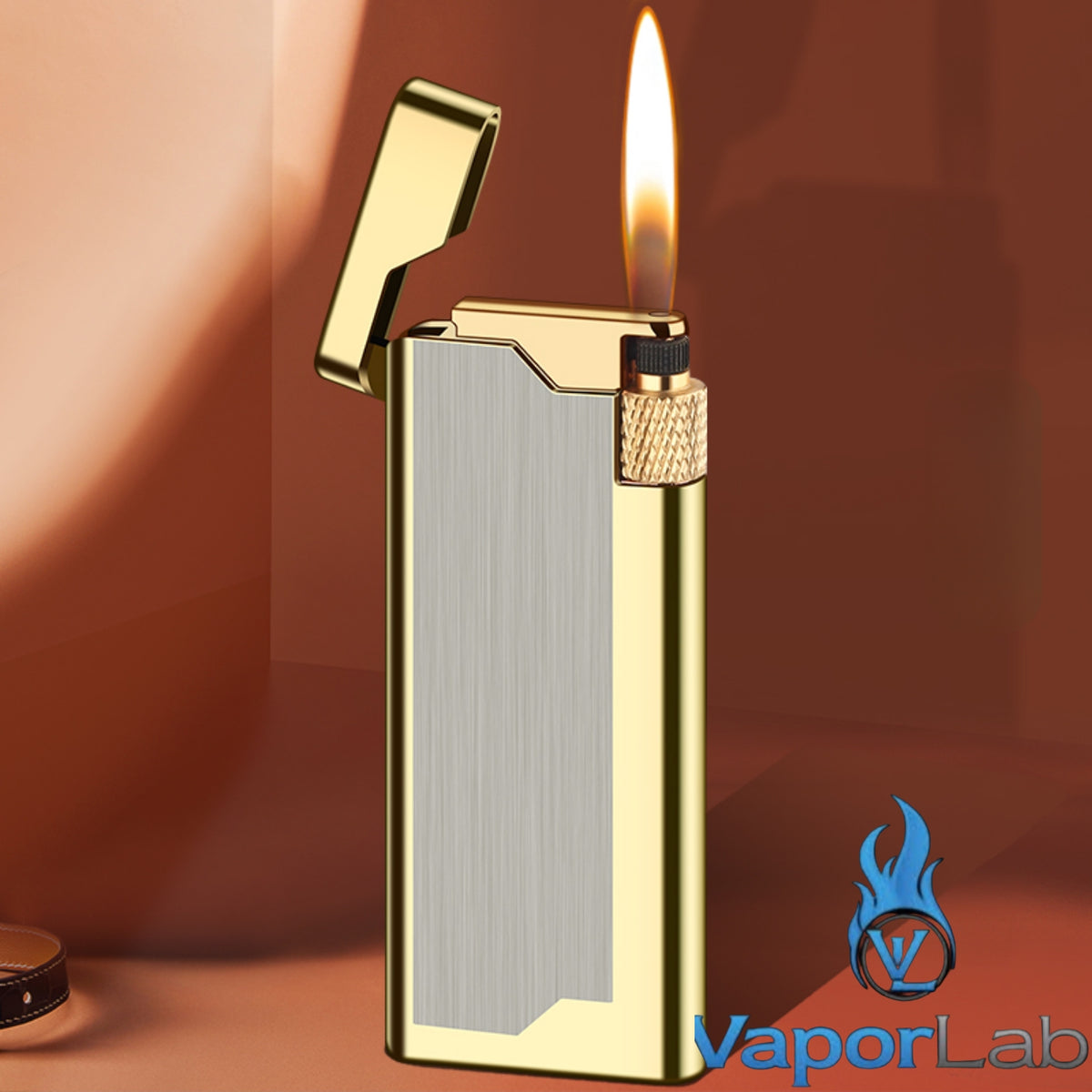 korek api gas pakai roda gesek samping dan batu api slim design mewah elegant refillable gas classic flint wheel lighter