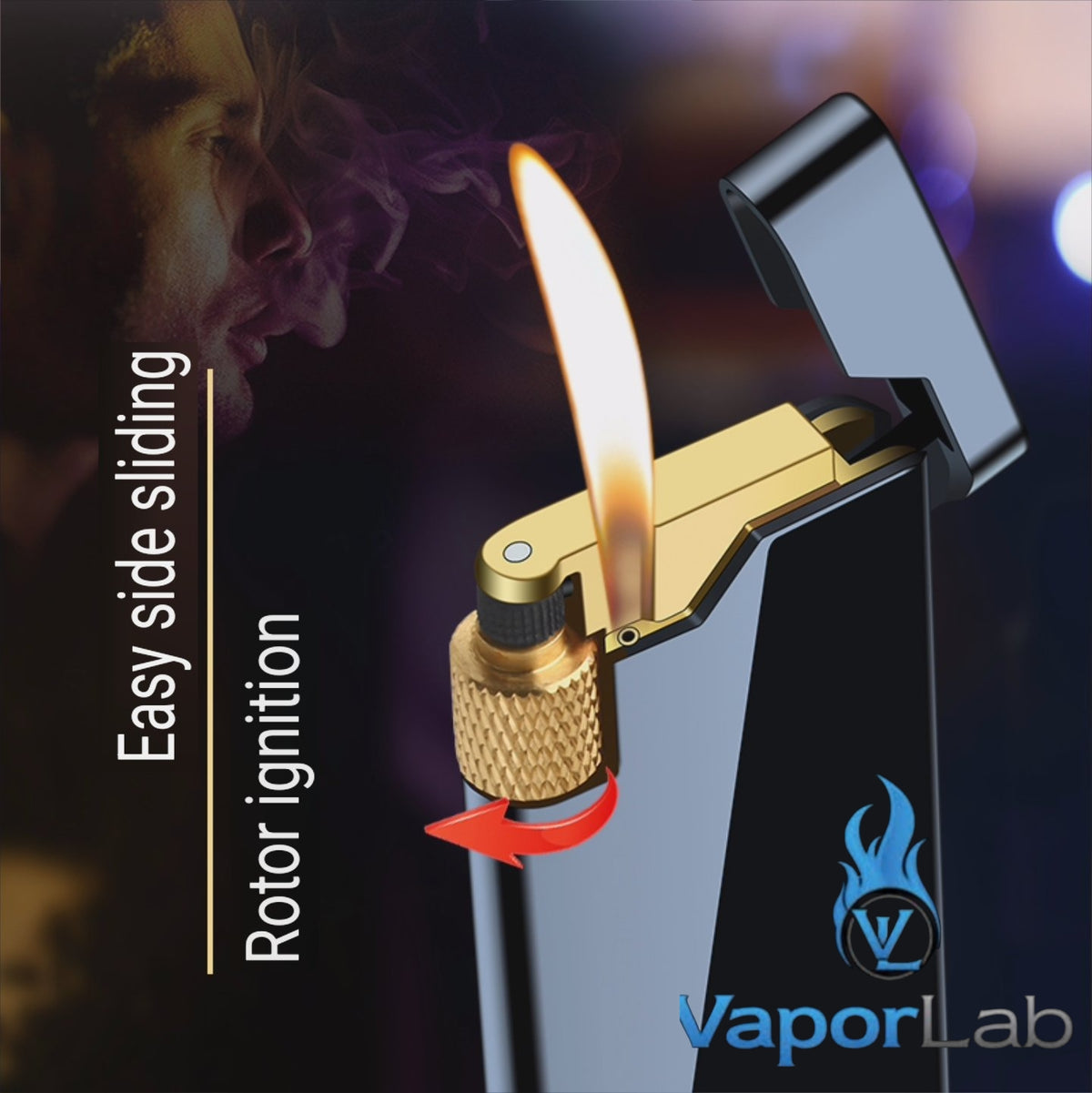 korek api gas pakai roda gesek samping dan batu api slim design mewah elegant refillable gas classic flint wheel lighter