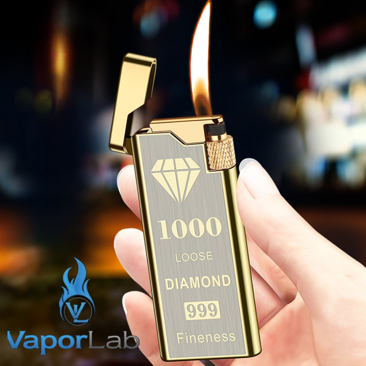 korek api gas pakai roda gesek samping dan batu api slim design mewah elegant refillable gas classic flint wheel lighter