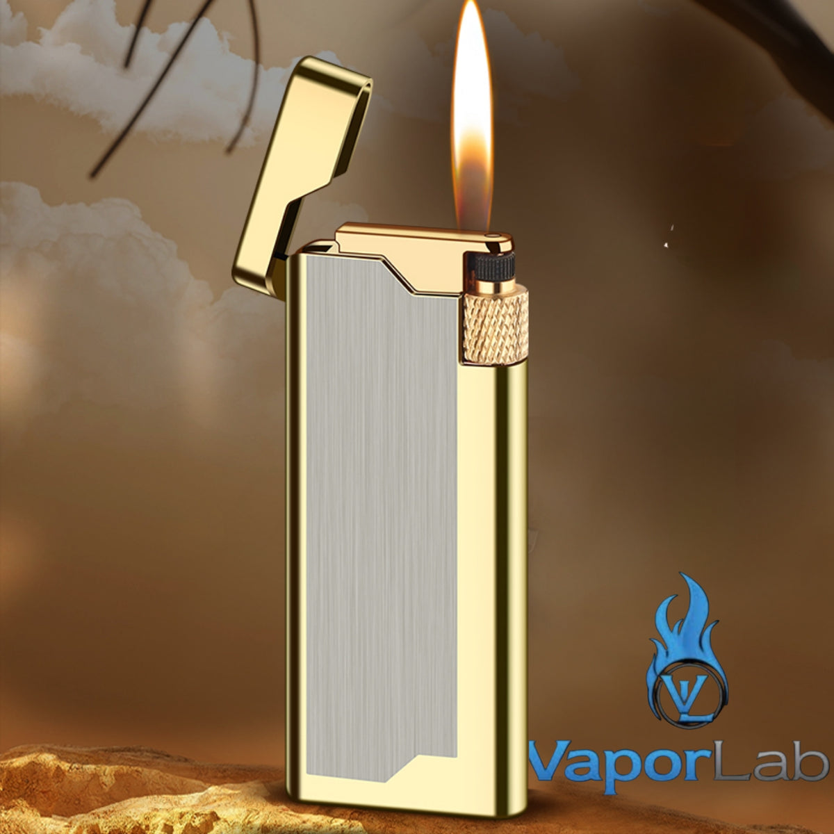 korek api gas pakai roda gesek samping dan batu api slim design mewah elegant refillable gas classic flint wheel lighter