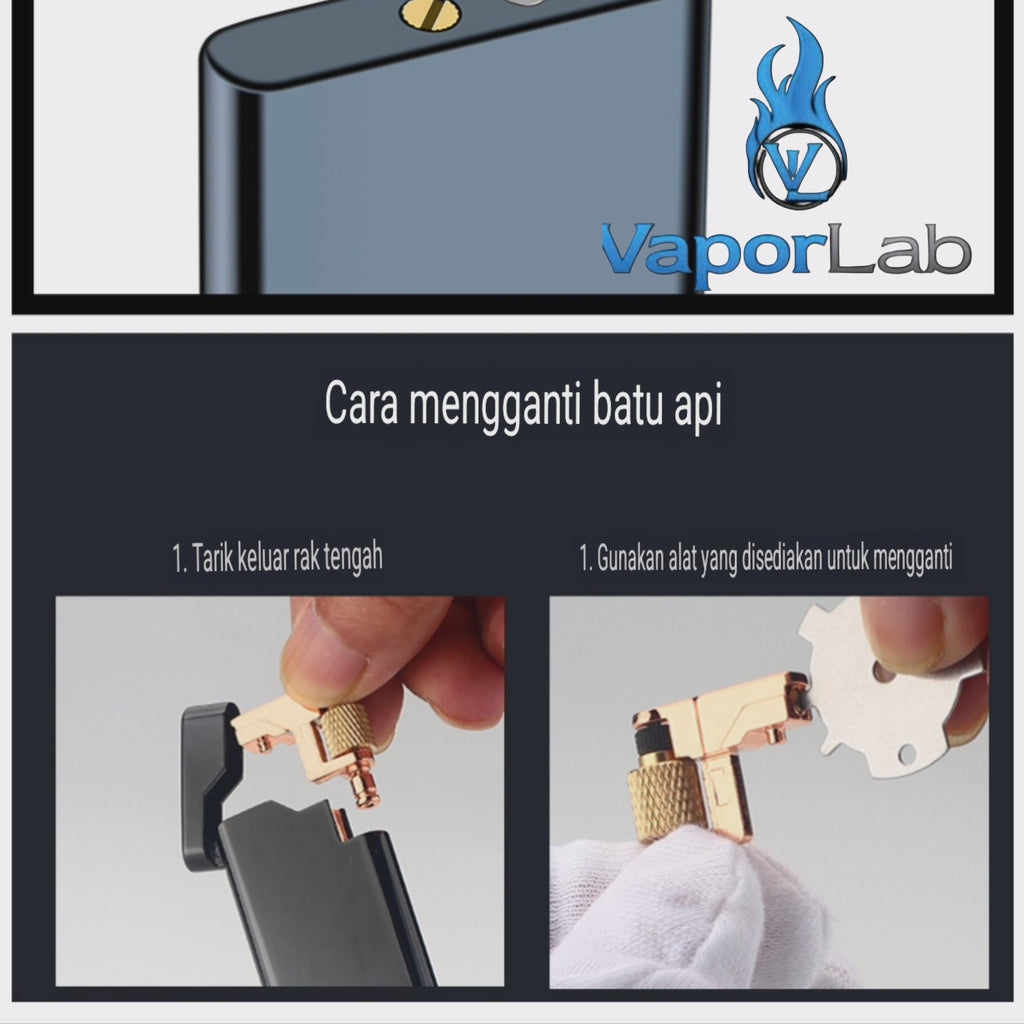 korek api gas pakai roda gesek samping dan batu api slim design mewah elegant refillable gas classic flint wheel lighter