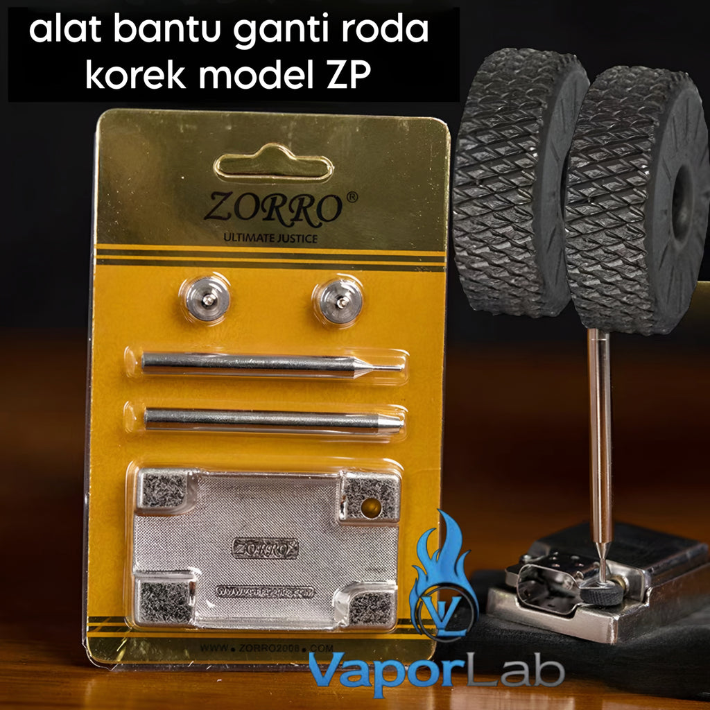 alat set pengganti ganti roda pemantik korek api classic universal merk ZORRO original flint wheel replacement tools for oil kerosene classic retro lighters