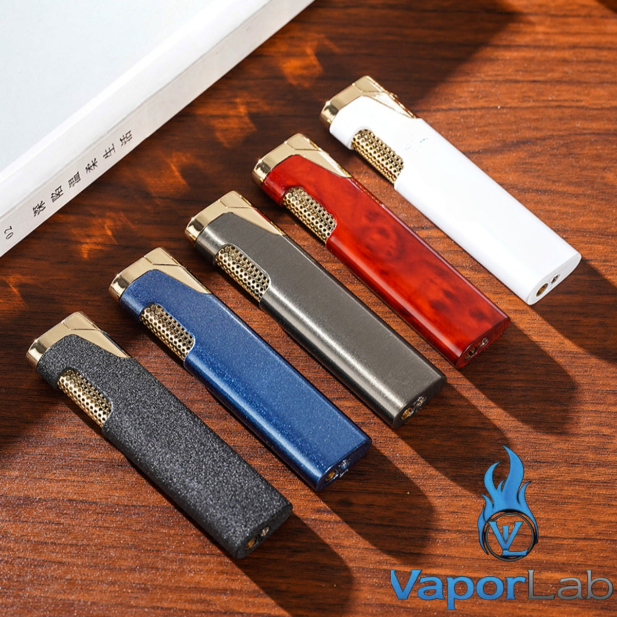 korek api pemantik bara merah slim mini design mewah elegant refillable gas red torch lighter windproof