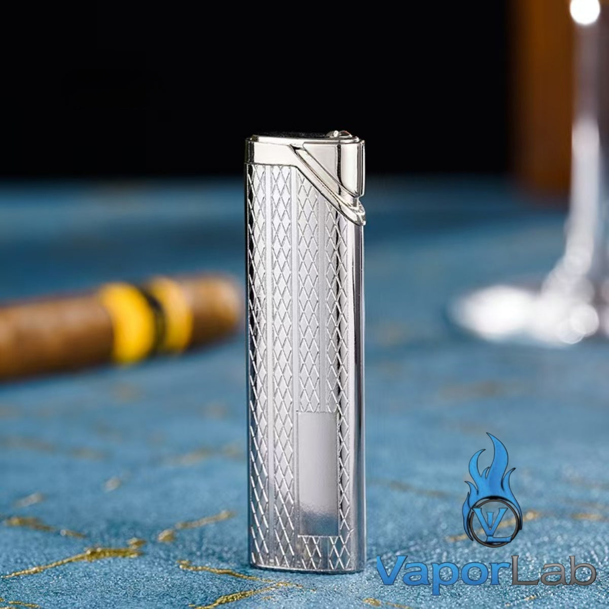 korek api pemantik bara merah slim mini design mewah elegant refillable gas red torch lighter windproof