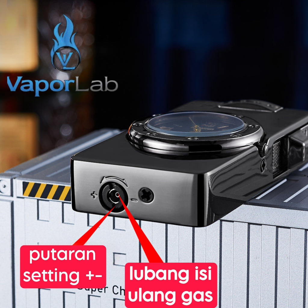 korek api isi gas bara las model jam classic jet torch watch refillable gas lighter with gift box elegant