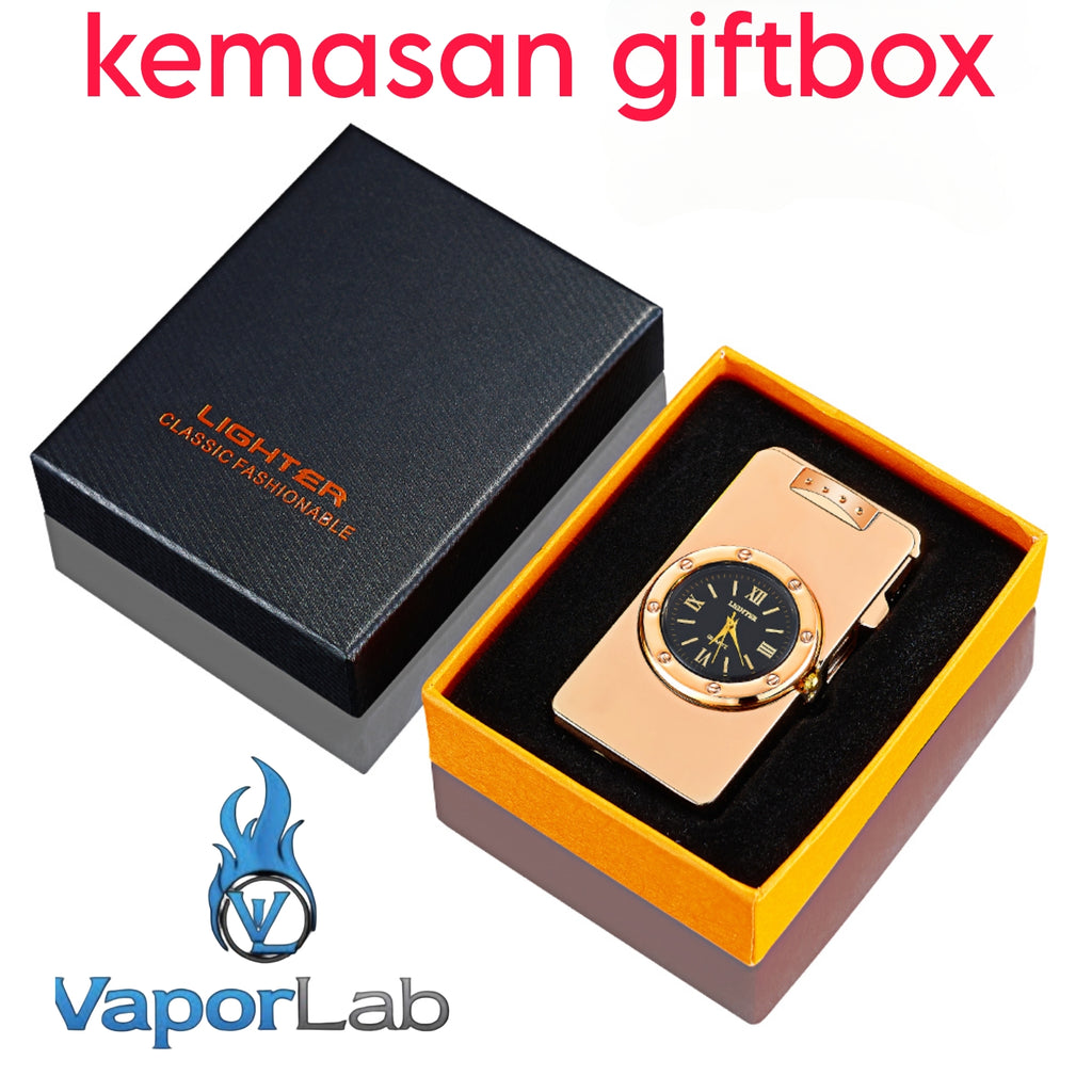 korek api isi gas bara las model jam classic jet torch watch refillable gas lighter with gift box elegant