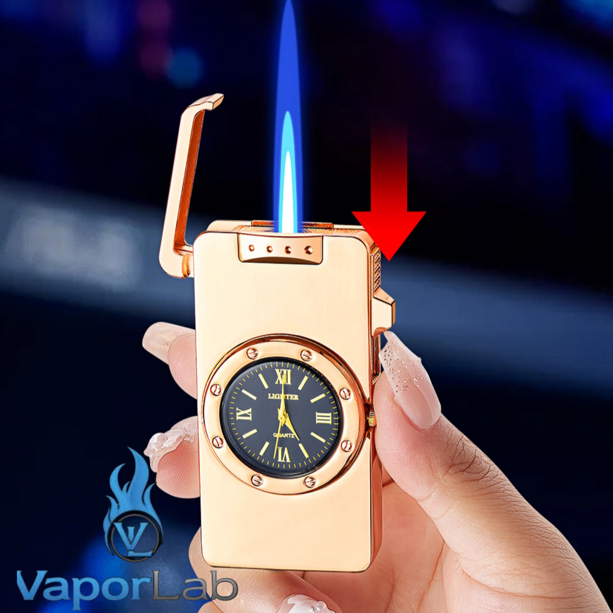 korek api isi gas bara las model jam classic jet torch watch refillable gas lighter with gift box elegant