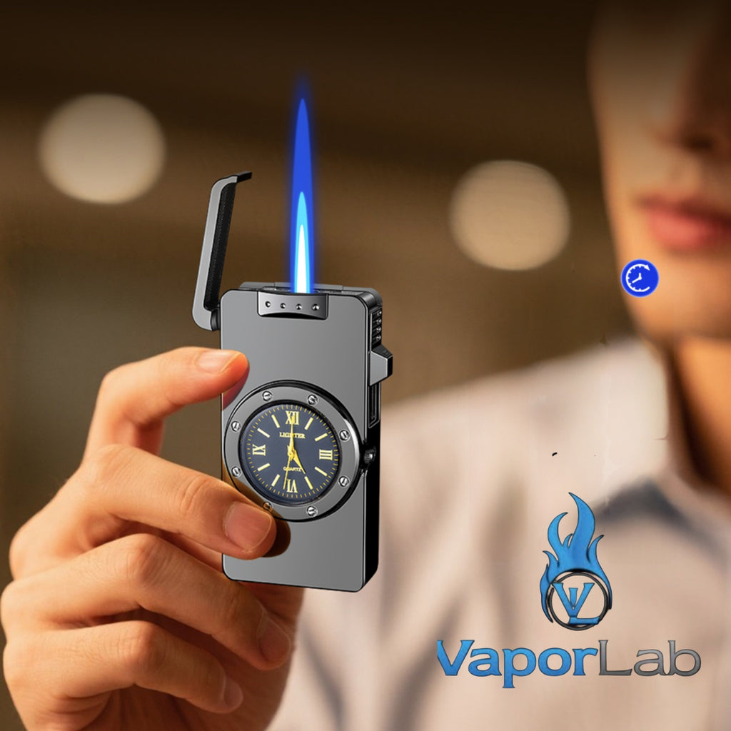 korek api isi gas bara las model jam classic jet torch watch refillable gas lighter with gift box elegant
