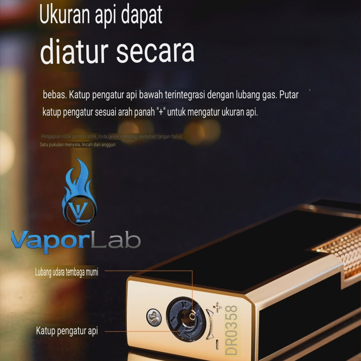 korek api dual mode 2in1 bara las atau api classic vintage roda reffillable gas jet flame lighter elegant mewah dengan giftbox Derui