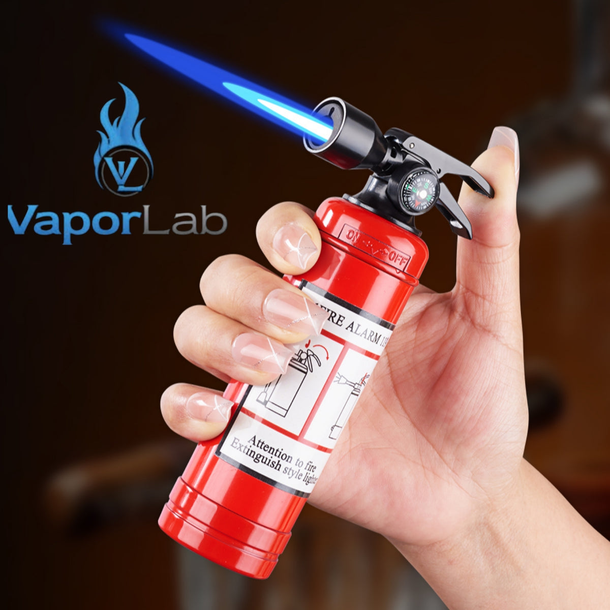 korek api bara las unik lucu model tabung pemadam apar jet torch fire extinguisher refillable gas lighter