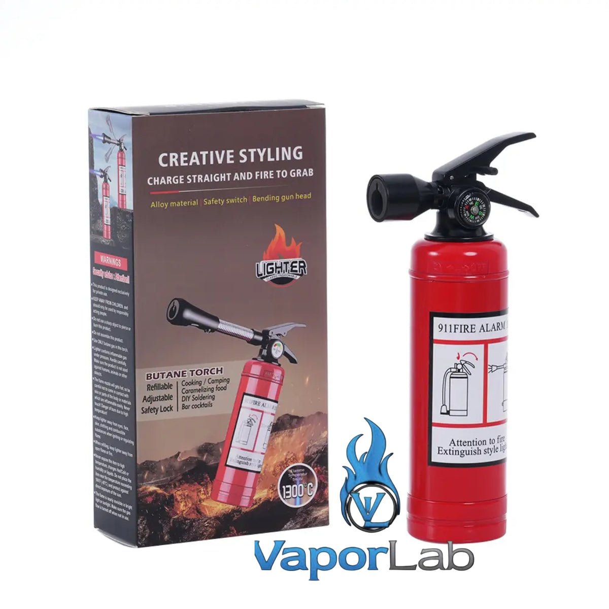 korek api bara las unik lucu model tabung pemadam apar jet torch fire extinguisher refillable gas lighter