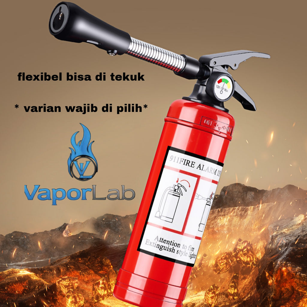 korek api bara las unik lucu model tabung pemadam apar jet torch fire extinguisher refillable gas lighter