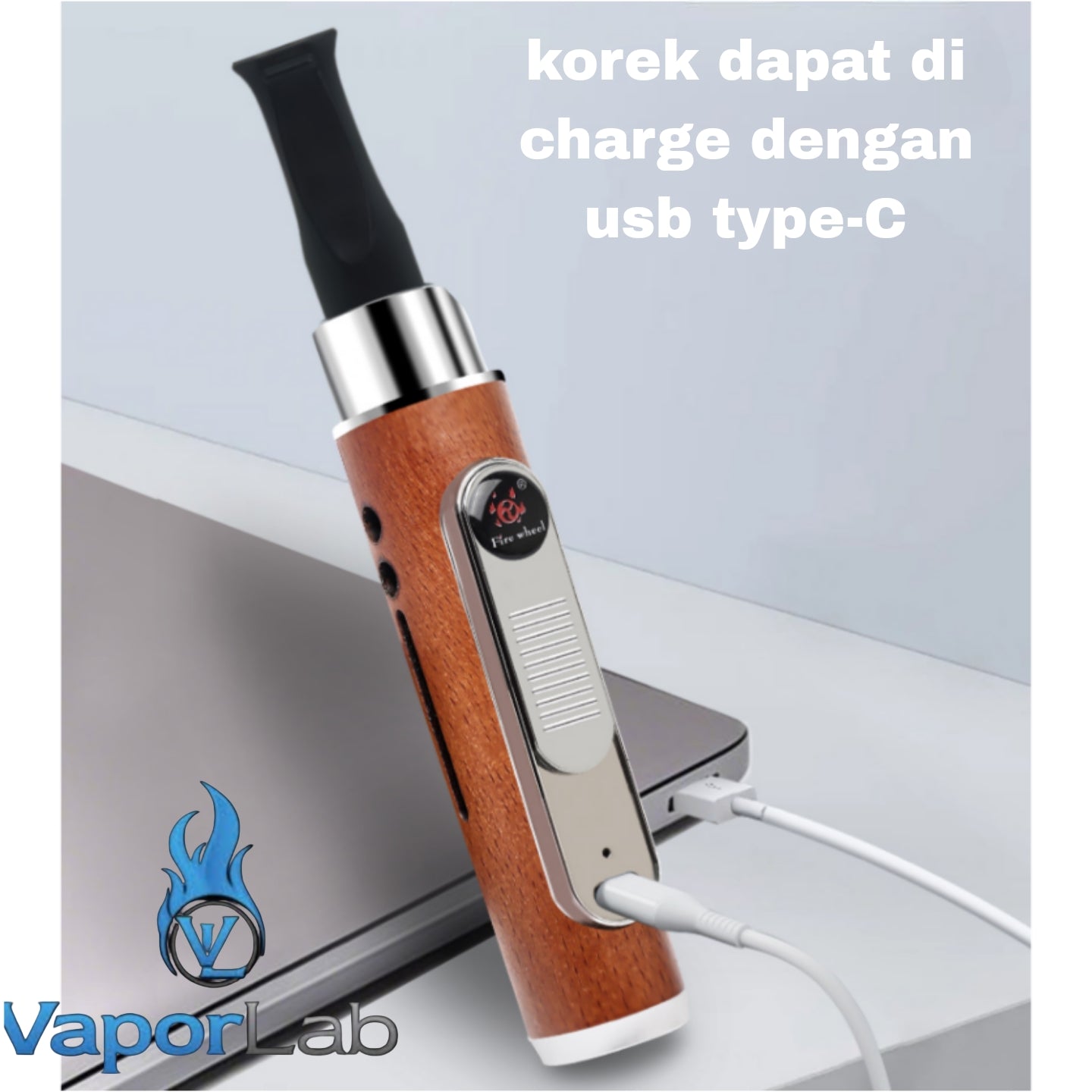 asbak rokok portable holder plus korek api elektrik usb charger lighter handheld ashtray cigarette holder bisa cuci ulang model kayu elegant 3438
