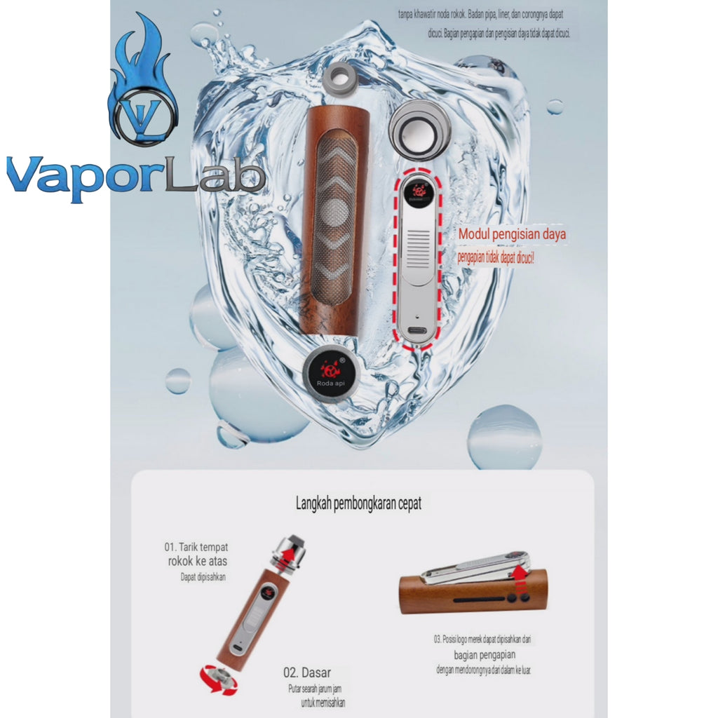 asbak rokok portable holder plus korek api elektrik usb charger lighter handheld ashtray cigarette holder bisa cuci ulang model kayu elegant 3438