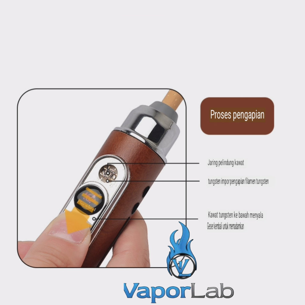 asbak rokok portable holder plus korek api elektrik usb charger lighter handheld ashtray cigarette holder bisa cuci ulang model kayu elegant 3438