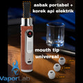 asbak rokok portable holder plus korek api elektrik usb charger lighter handheld ashtray cigarette holder bisa cuci ulang model kayu elegant 3438
