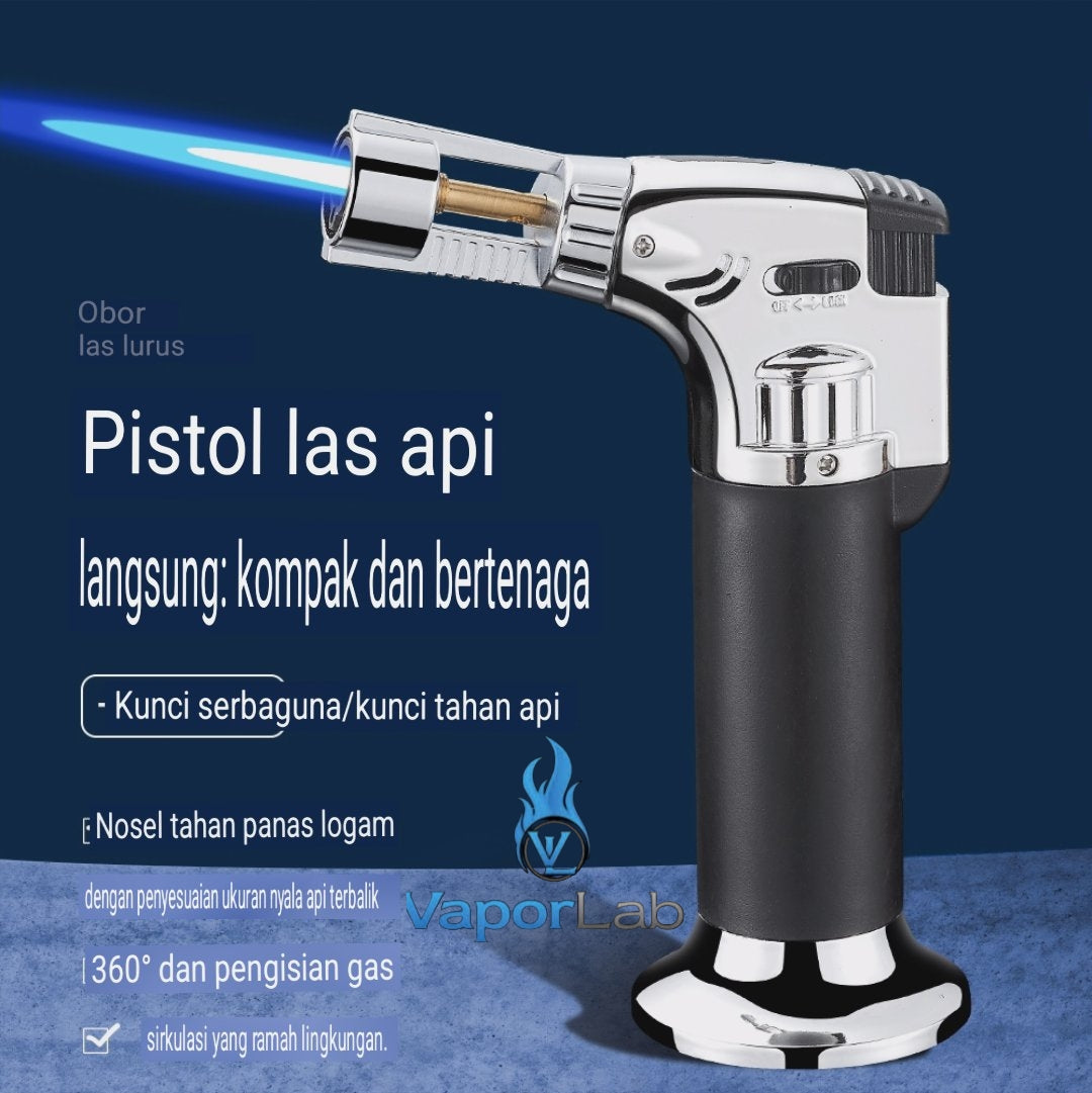 korek api bara las biru jet torch gas lighter bisa di lock cocok untuk cigar bbq masak light welding