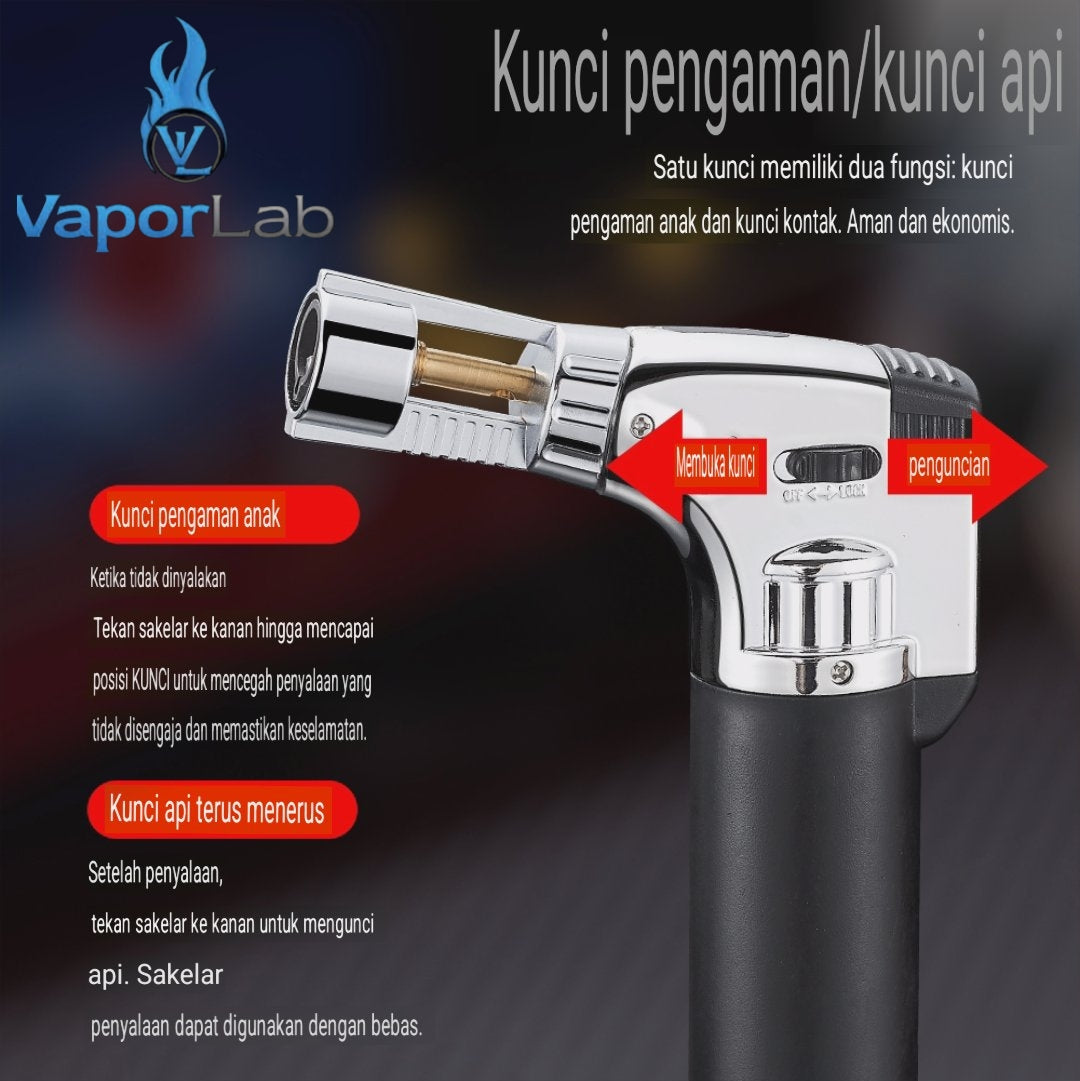 korek api bara las biru jet torch gas lighter bisa di lock cocok untuk cigar bbq masak light welding