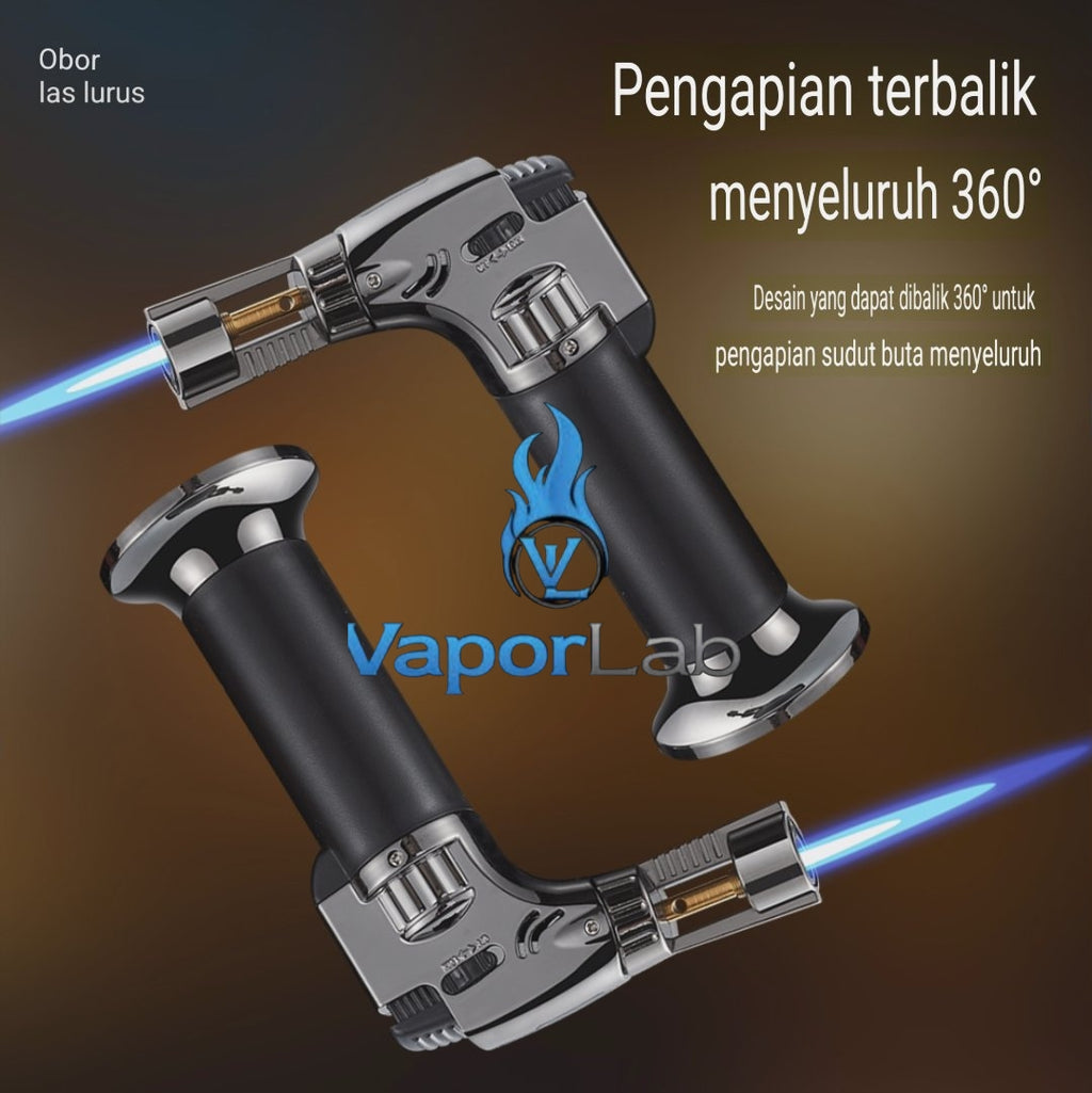 korek api bara las biru jet torch gas lighter bisa di lock cocok untuk cigar bbq masak light welding