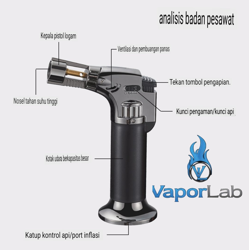 korek api bara las biru jet torch gas lighter bisa di lock cocok untuk cigar bbq masak light welding
