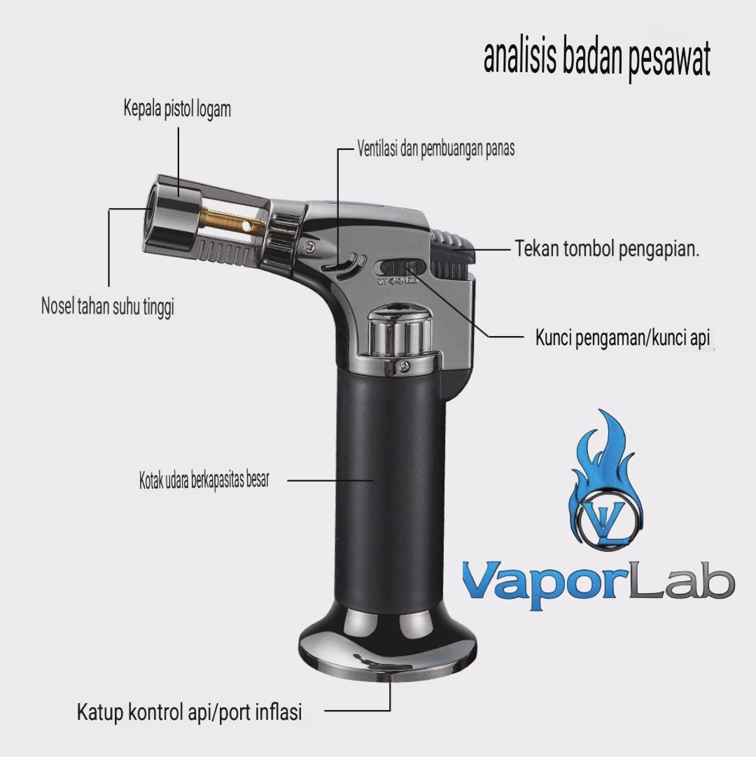 korek api bara las biru jet torch gas lighter bisa di lock cocok untuk cigar bbq masak light welding