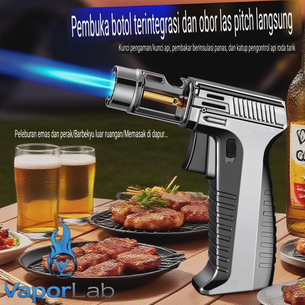 korek api bara las biru kencang dengan bukaan botol powerful jet torch gas lighter bisa di lock PN-602 for cooking bbq cigar