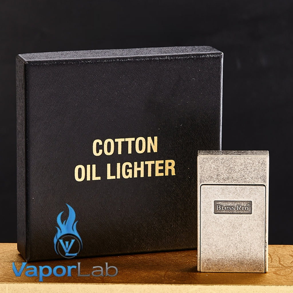 korek api minyak sumbu roda classic vintage oil kerosene retro lighter Blessrro persegi