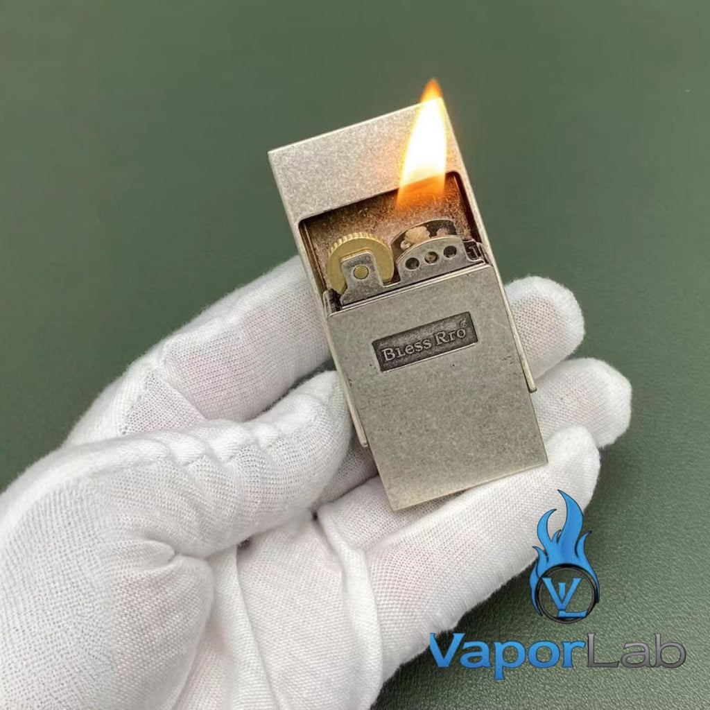 korek api minyak sumbu roda classic vintage oil kerosene retro lighter Blessrro persegi