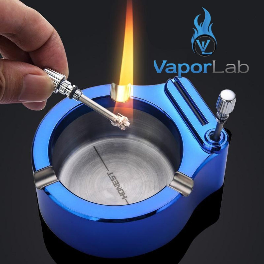 asbak plus korek api gesek isi minyak HONEST besi metal ashtray with oil lighter
