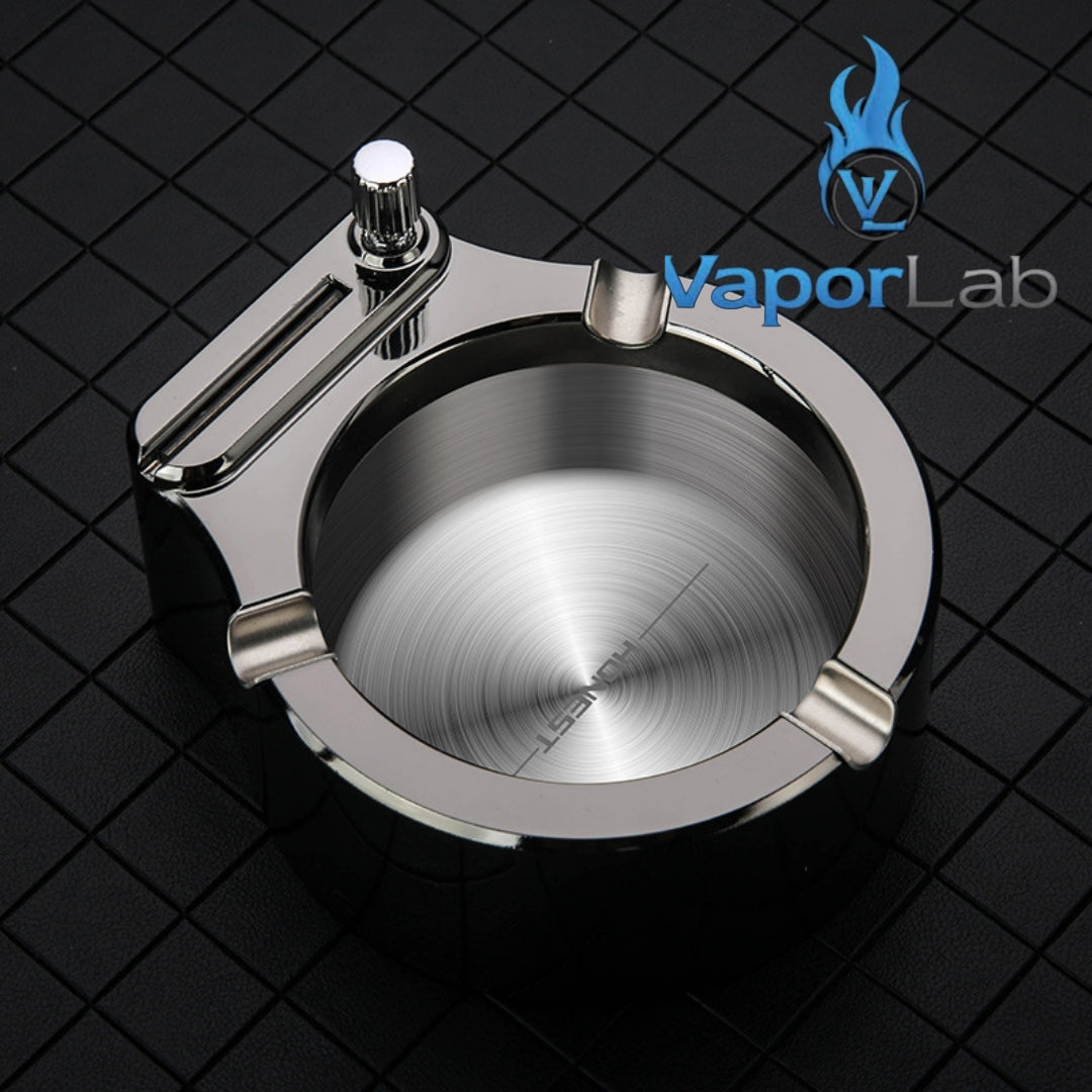 asbak plus korek api gesek isi minyak HONEST besi metal ashtray with oil lighter