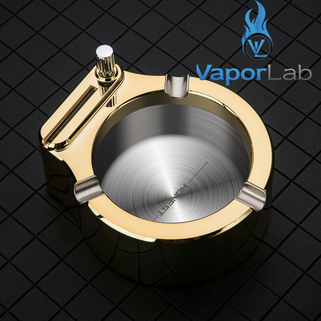 asbak plus korek api gesek isi minyak HONEST besi metal ashtray with oil lighter