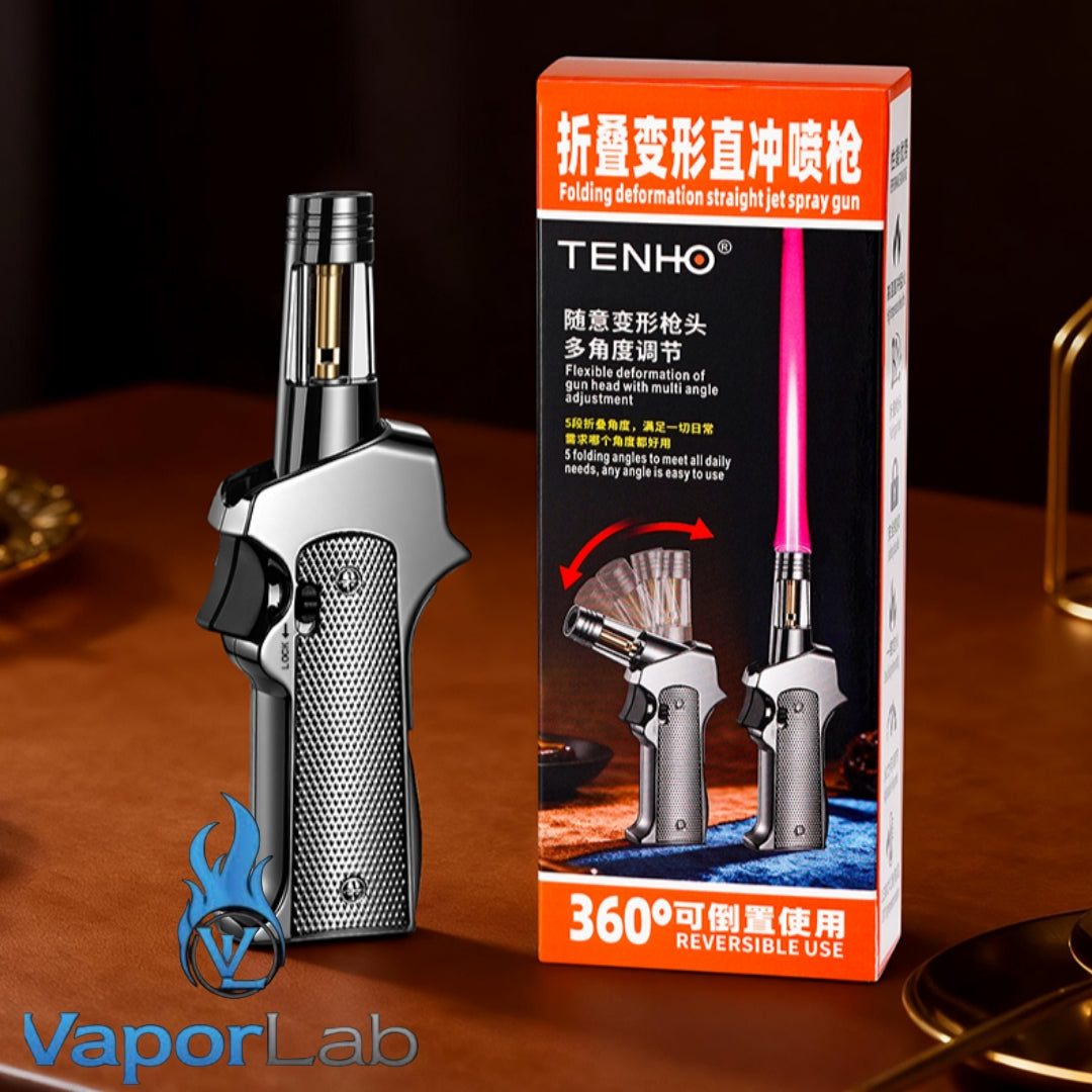 korek api bara merah atau las biru powerful jet torch bbq gas lighter bisa di lock dan tekuk TENHO