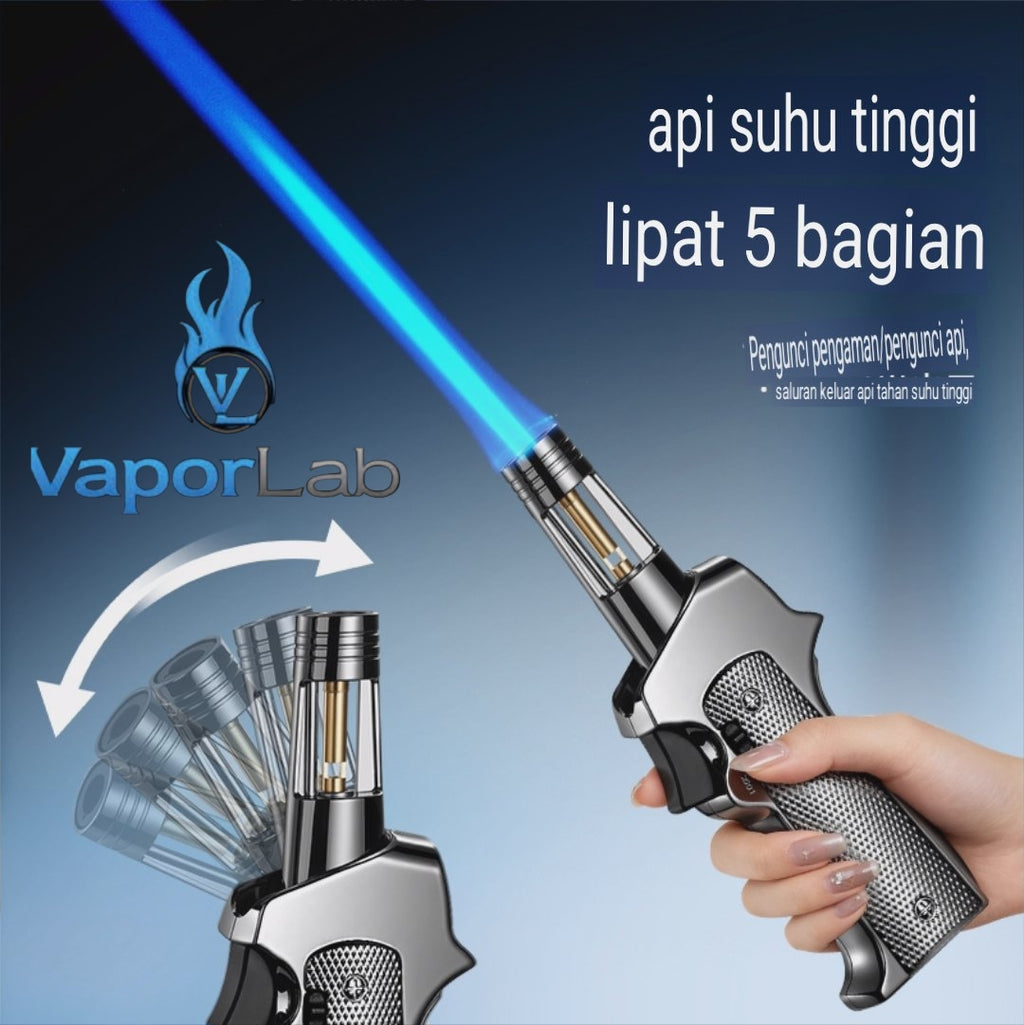 korek api bara merah atau las biru powerful jet torch bbq gas lighter bisa di lock dan tekuk TENHO