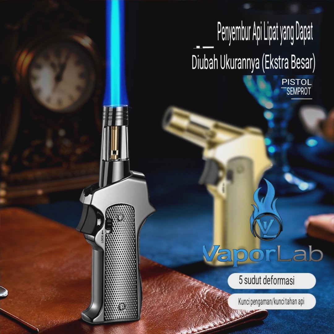 korek api bara merah atau las biru powerful jet torch bbq gas lighter bisa di lock dan tekuk TENHO