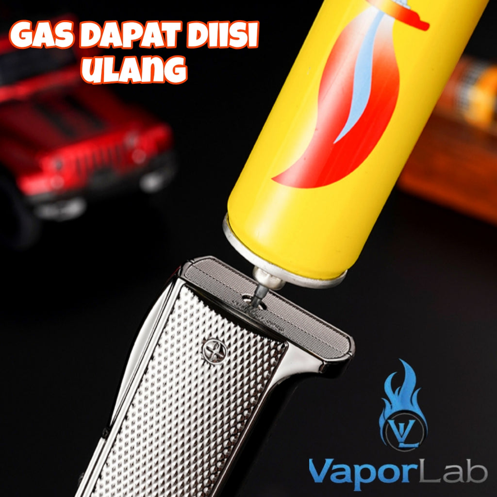 korek api bara merah atau las biru powerful jet torch bbq gas lighter bisa di lock dan tekuk TENHO