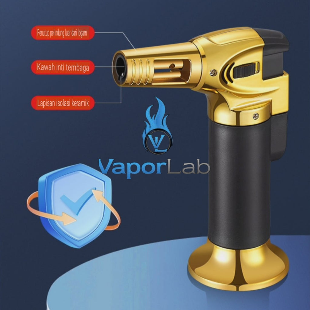 korek api bara las biru jet torch gas lighter bisa di lock cocok untuk cigar bbq masak light welding
