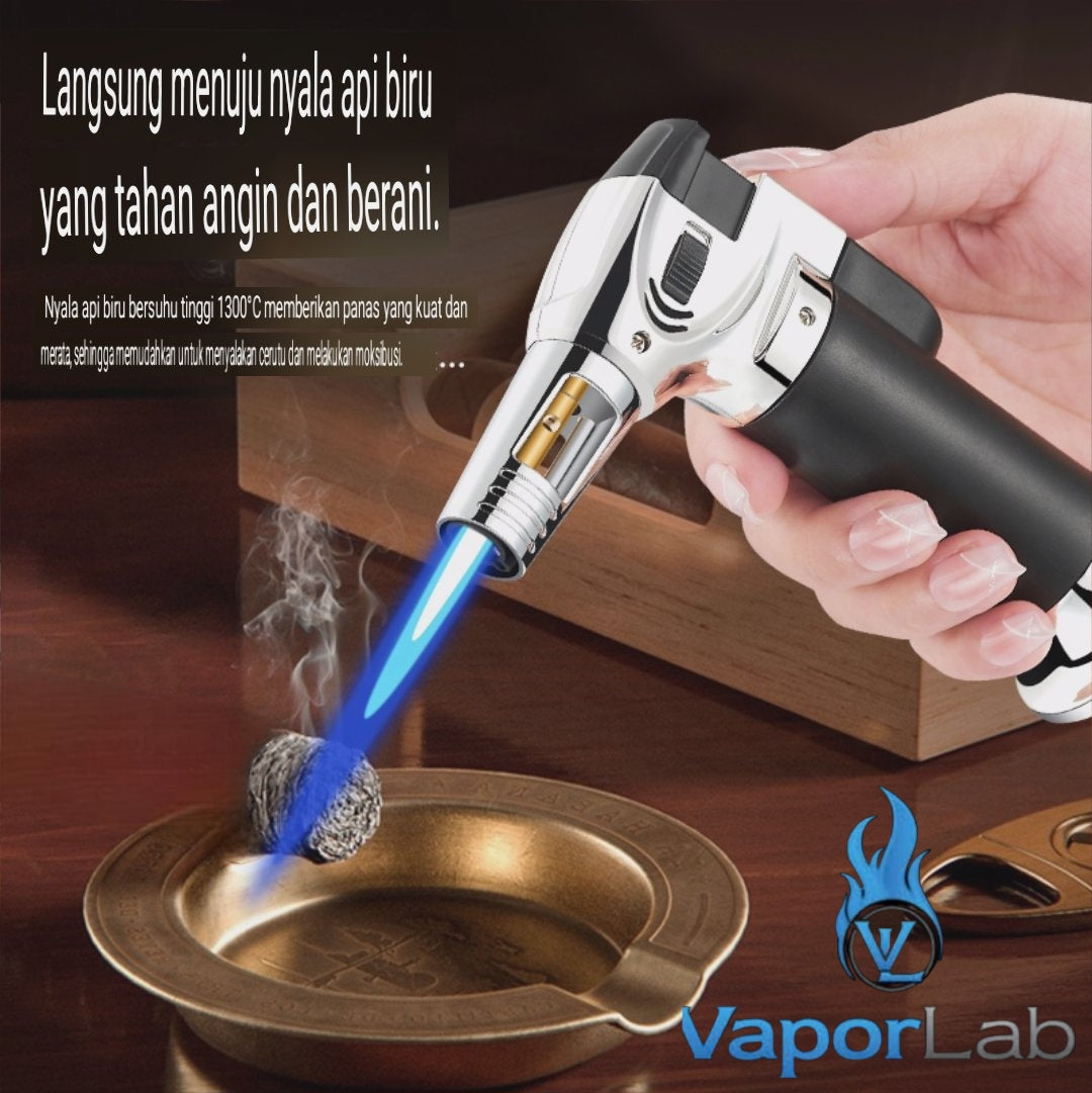 korek api bara las biru jet torch gas lighter bisa di lock cocok untuk cigar bbq masak light welding