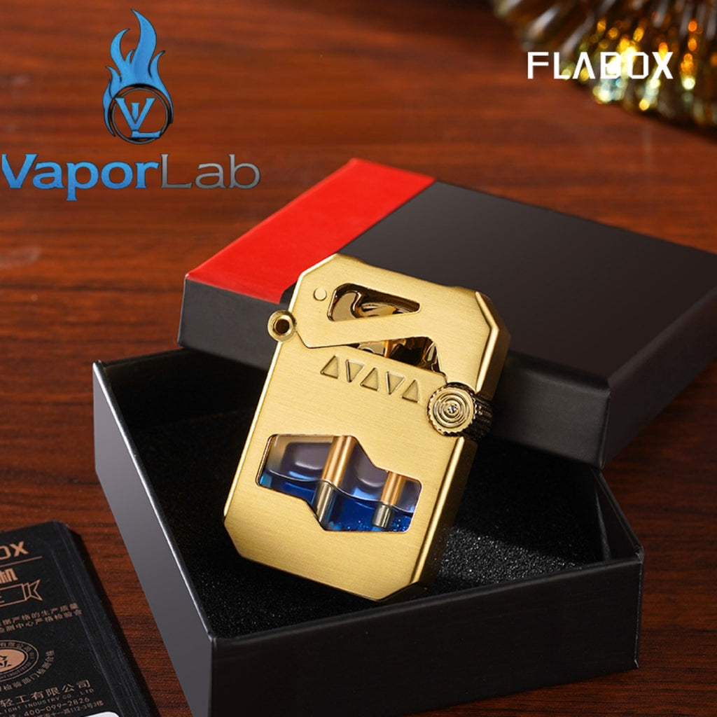 korek api classic FLABOX pakai minyak sumbu batu vintage kerosene transparant vintage oil lighter one click auto open