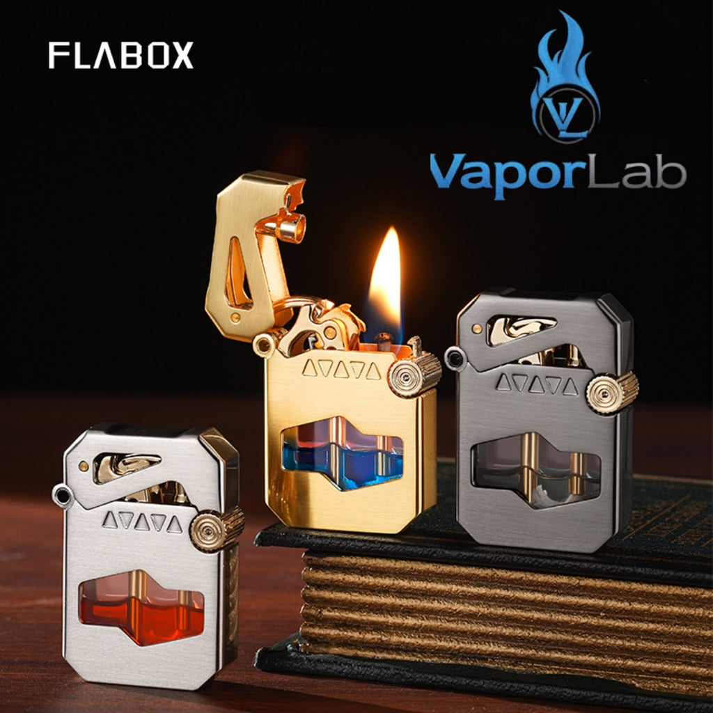 korek api classic FLABOX pakai minyak sumbu batu vintage kerosene transparant vintage oil lighter one click auto open