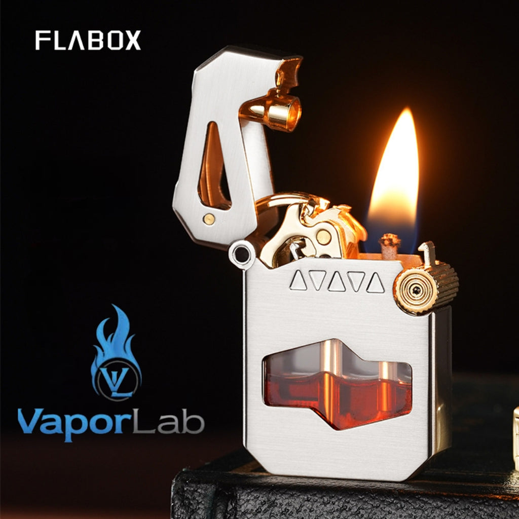 korek api classic FLABOX pakai minyak sumbu batu vintage kerosene transparant vintage oil lighter one click auto open