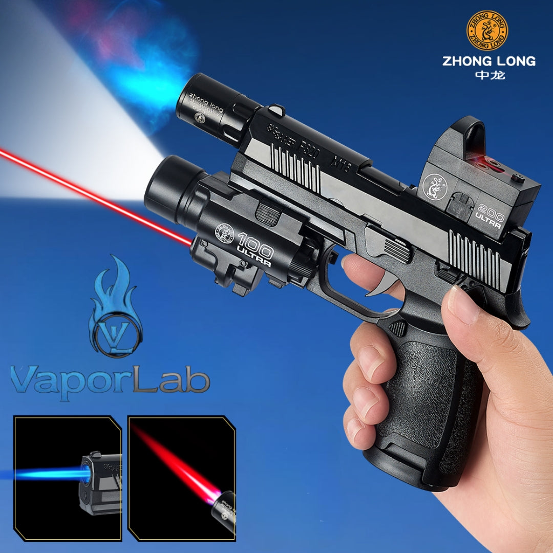 korek api gas replika pistol p320 sig saeer mini gun shaped refillable gas lighter dengan tangki gas transparant model magazin