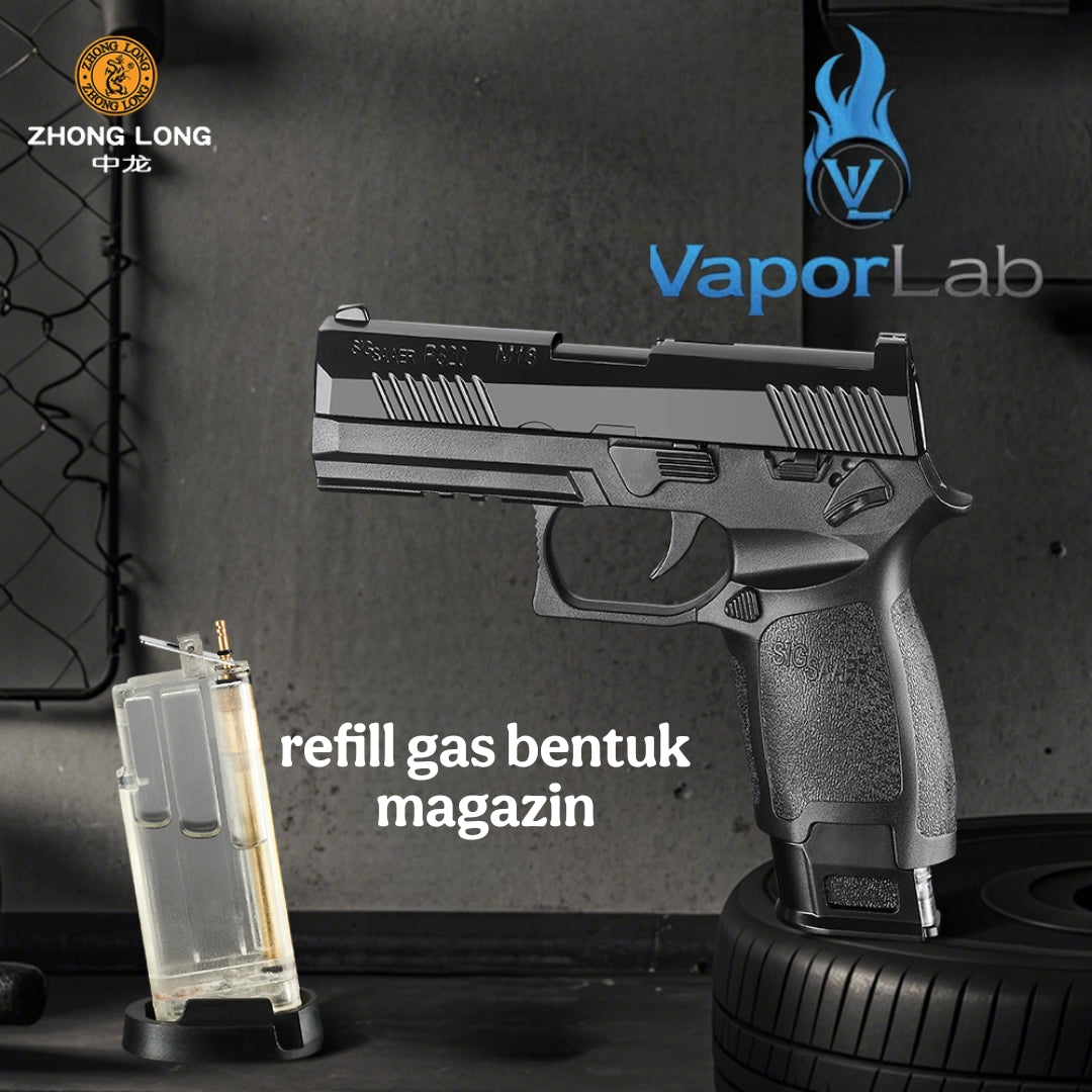 korek api gas replika pistol p320 sig saeer mini gun shaped refillable gas lighter dengan tangki gas transparant model magazin