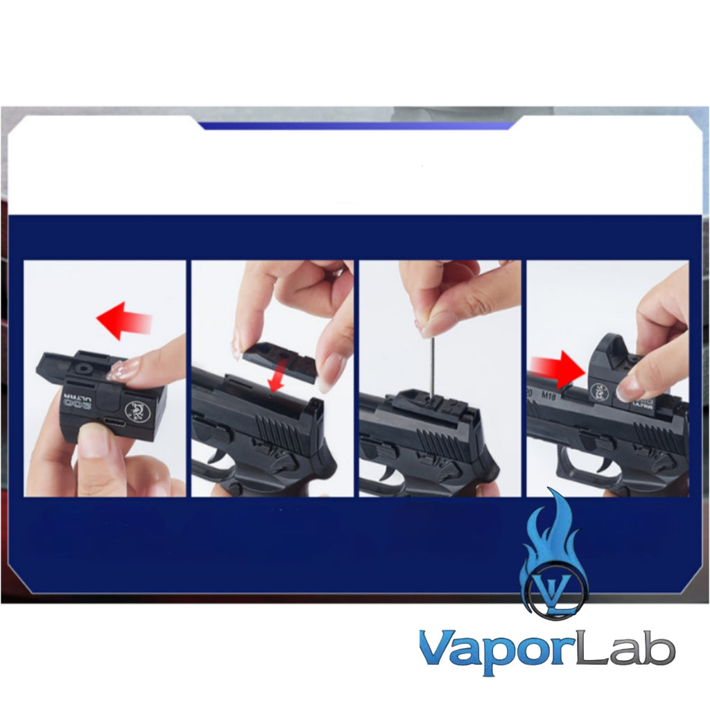 korek api gas replika pistol p320 sig saeer mini gun shaped refillable gas lighter dengan tangki gas transparant model magazin