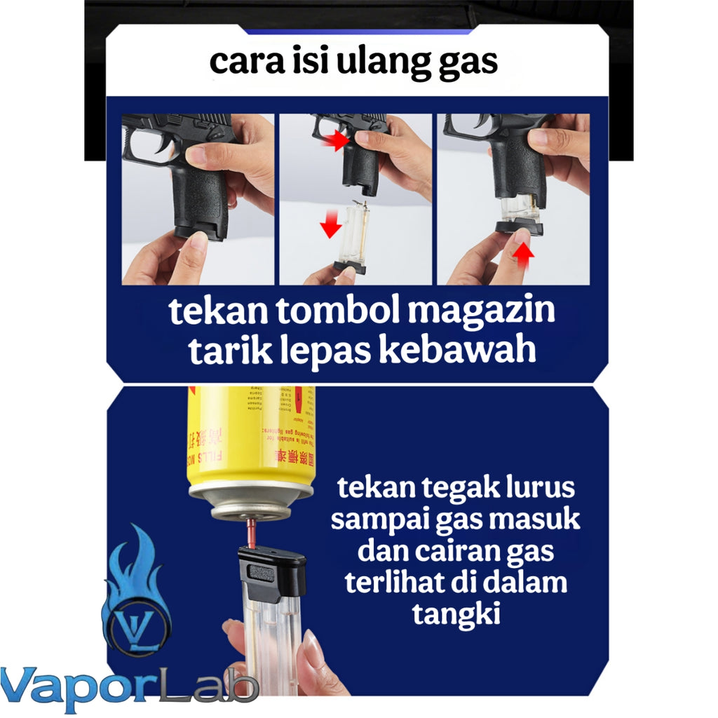 korek api gas replika pistol p320 sig saeer mini gun shaped refillable gas lighter dengan tangki gas transparant model magazin