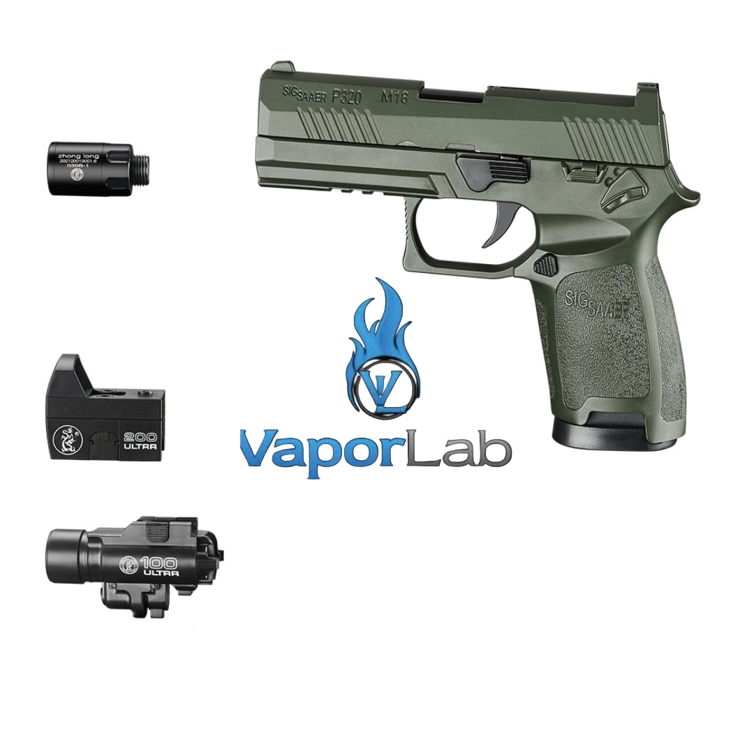 korek api gas replika pistol p320 sig saeer mini gun shaped refillable gas lighter dengan tangki gas transparant model magazin