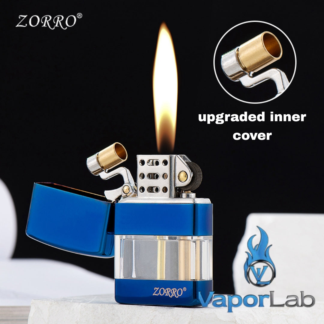 korek api zorro 690 original ada denting body transparant pakai minyak sumbu kapas vintage oil classic lighter