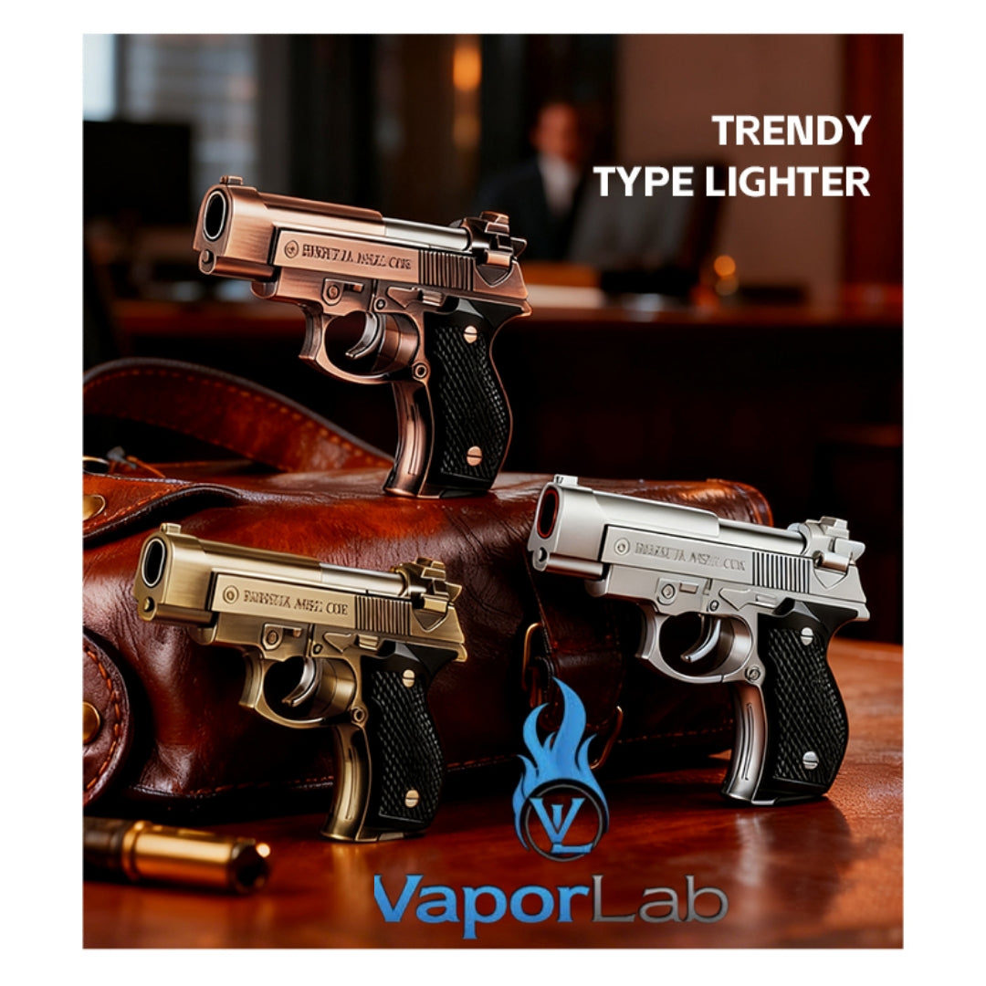 korek api gas unik model pistol mini M9 double bara las abs plastik dual jet flame mini gun lighter