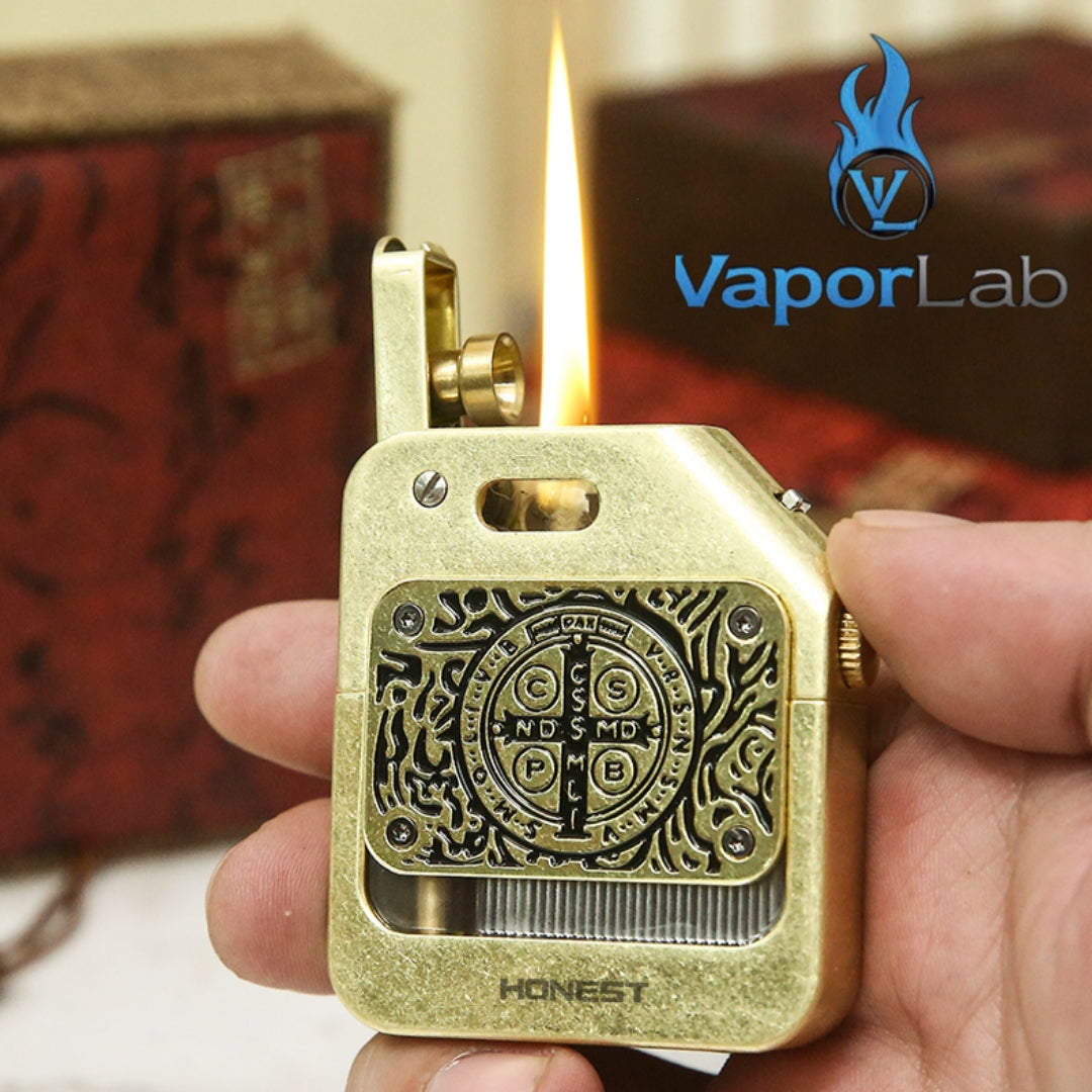 korek api classic vintage isi refill minyak merk HONEST original dengan kaca indikator oil lighter