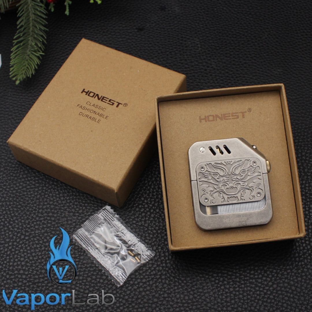 korek api classic vintage isi refill minyak merk HONEST original dengan kaca indikator oil lighter