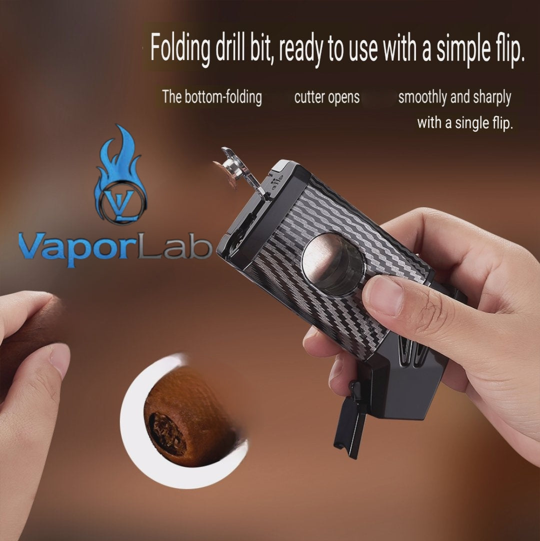 korek api bara las multi fungsi 5in1 dengan pemotong cutter puncher holder ada indikator cigar gas jet torch gas lighter mewah gift box